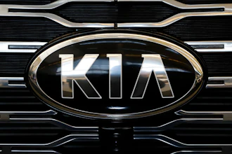 The front grill of a 2020 KIA Telluride is on display at the 2020 Pittsburgh International Auto Show, Feb.13, 2020 in Pittsburgh.