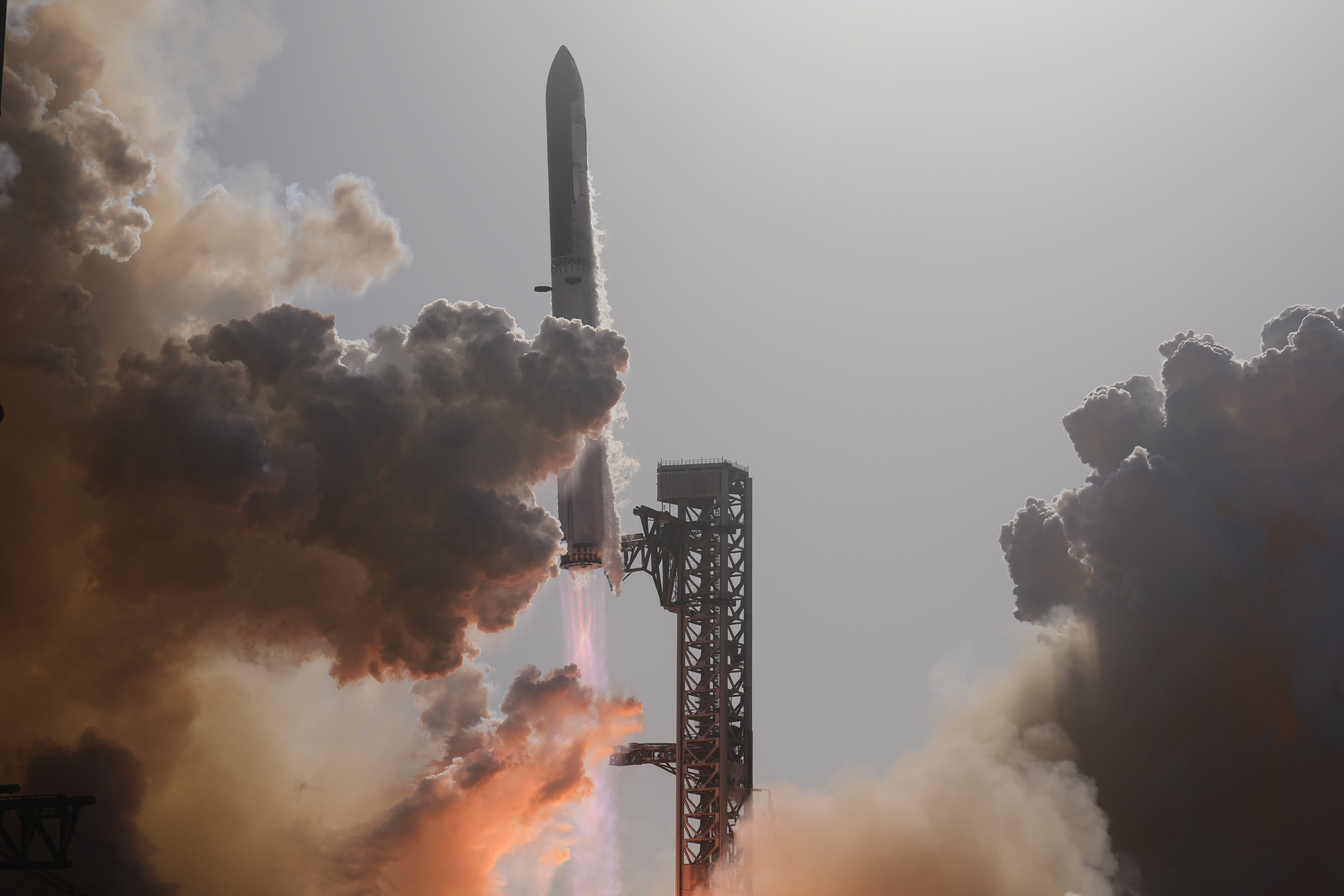 SpaceX's mega rocket Starship lifts off for a test flight from Starbase, Texas, Friday, July 24, 2026.