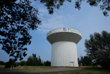 A water tower is seen Thursday, July 30, 2026, in Plymouth, Minn. A cyberattack targeted the operating technology at over 30 water systems in Minnesota, including Plymouth's, earlier this week, state officials said.