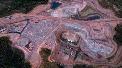 A mine operated by Serra Verde Mining digs for rare earth elements including neodymium, praseodymium, terbium and dysprosium, which are essential for the production of permanent magnets, in Minacu, Goias state, Brazil, July 28, 2025.