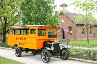 This handout photo provided by The Henry Ford Museum shows a 1927 Blue Bird on display at the Henry Ford Museum in Dearborn, Mich., 2008. This is the oldest surviving school bus in America.