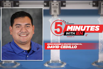 David Cedillo, Design Engineer at Spraying Systems Co., featured in 5 Minutes with Ien broadcast segment