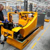 Employees at forklift and warehouse vehicle manufacturer Jungheinrich work on the assembly line in Moosburg, Germany, Aug. 25, 2026.