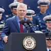 Secretary of the Air Force Troy Meink speaks during the United States Air Force Academy Graduation Ceremony at Falcon Stadium, Thursday, May 28, 2026, at the United States Air Force Academy in Colorado Springs, Colo.