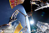This undated image released by Katalyst Space Technologies on Friday, Sept. 25, 2026 shows Link, a three-armed robotic spacecraft, while in orbit around Earth.