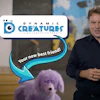 Screenshot of Dynamic Creatures co-founder and CEO Marc Theermann alongside a fluffy purple robot dog.