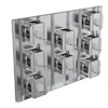 Modular electrical panel assembly with multiple circuit breaker components mounted on metal frame